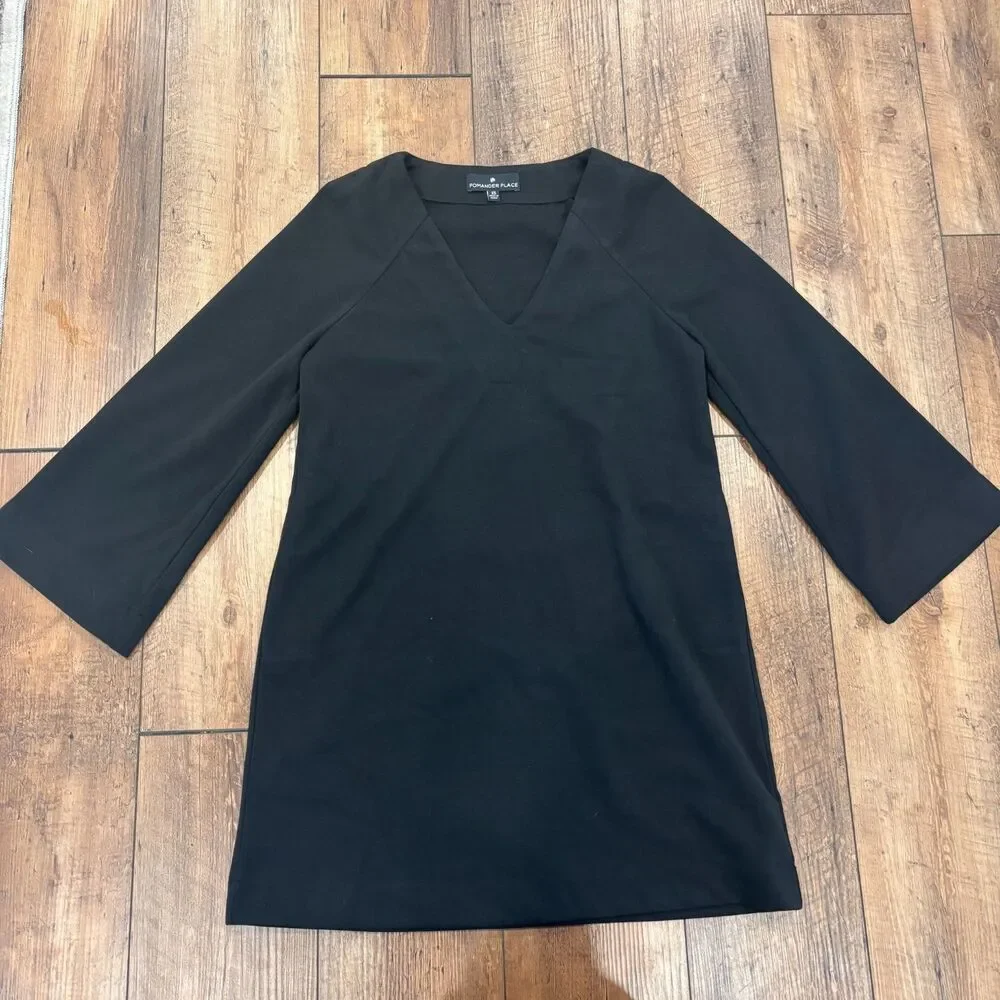 Tuckernuck Pomander Place Black Audrey V Neck Kimono Sleeve Mini Dress Size XS